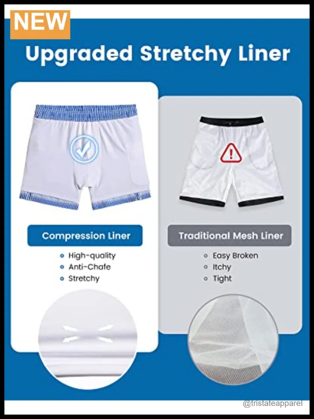 Swim Trunks with Compression Liner, Quick Dry Bathing Suit with Zipper Pockets,